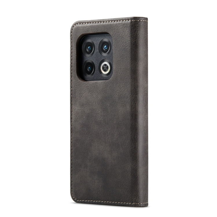 For OnePlus 10 Pro DG.MING Crazy Horse Texture Detachable Magnetic Leather Phone Case(Grey) - OnePlus Cases by DG.MING | Online Shopping UK | buy2fix