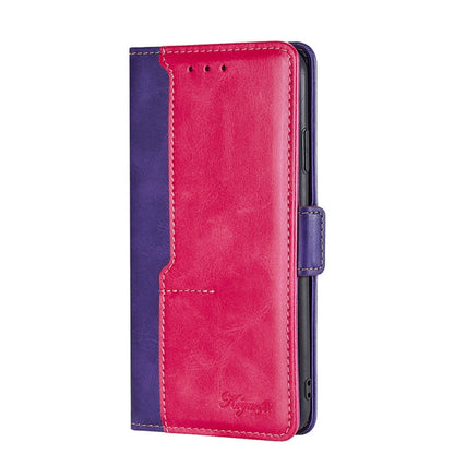 For Doogee X96 Pro Contrast Color Side Buckle Leather Phone Case(Purple + Rose Red) - Doogee Cases by buy2fix | Online Shopping UK | buy2fix