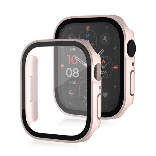 Life Waterproof Frosted 2 in 1 PC Frame + Tempered Glass Protective Case For Apple Watch Series 6 / 5 / 4 / SE 40mm(Pink) - Watch Cases by buy2fix | Online Shopping UK | buy2fix