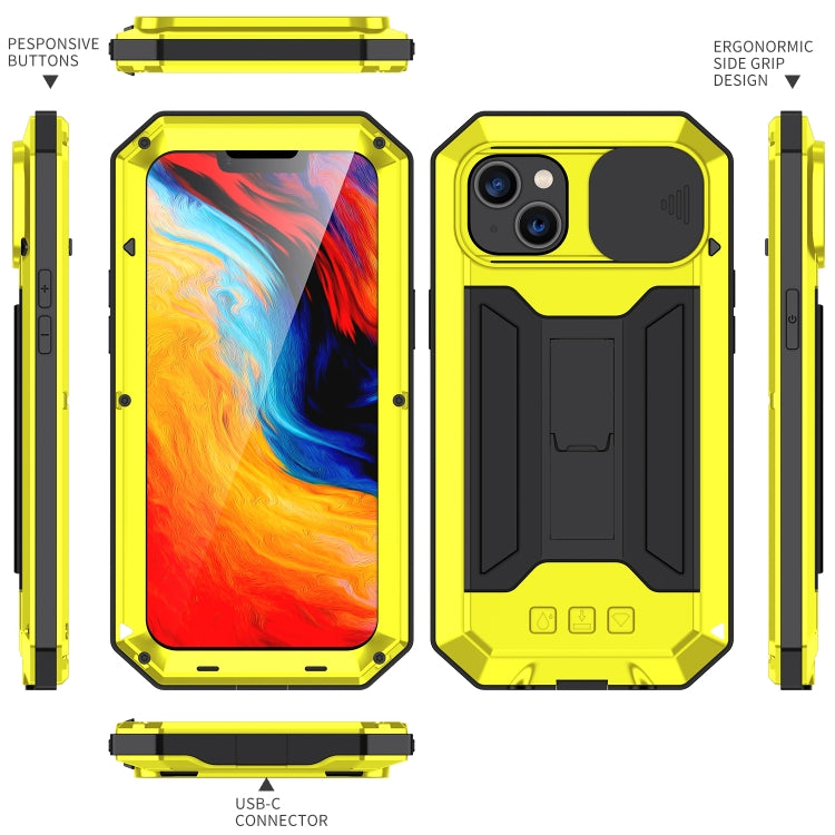 For iPhone 14 Plus R-JUST Shockproof Life Waterproof Dust-proof Case (Yellow) - iPhone 14 Plus Cases by R-JUST | Online Shopping UK | buy2fix