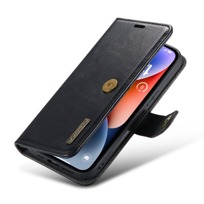 For iPhone 14 DG.MING Crazy Horse Texture Detachable Magnetic Leather Case(Black) - iPhone 14 Cases by DG.MING | Online Shopping UK | buy2fix