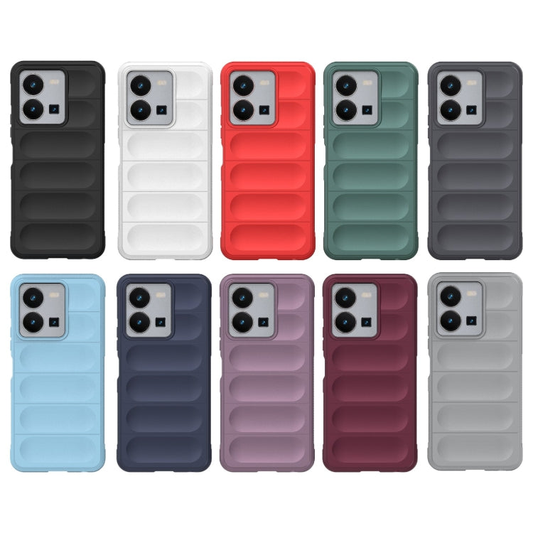 For vivo Y35 4G Global Magic Shield TPU + Flannel Phone Case(Red) - vivo Cases by buy2fix | Online Shopping UK | buy2fix