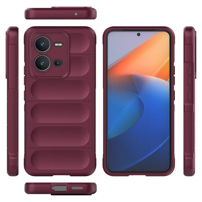 For vivo V25 5G Global Magic Shield TPU + Flannel Phone Case(Wine Red) - vivo Cases by buy2fix | Online Shopping UK | buy2fix