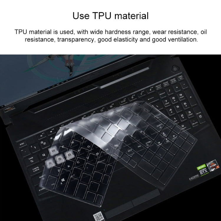 For Asus FA506IU 15.6 inch Transparent and Dustproof TPU Laptop Keyboard Protective Film - Keyboard Protector by buy2fix | Online Shopping UK | buy2fix