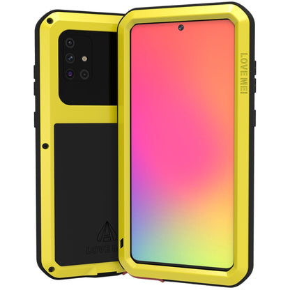 For Galaxy A71 LOVE MEI Metal Shockproof Waterproof Dustproof Protective Case(Yellow) - Galaxy Phone Cases by LOVE MEI | Online Shopping UK | buy2fix