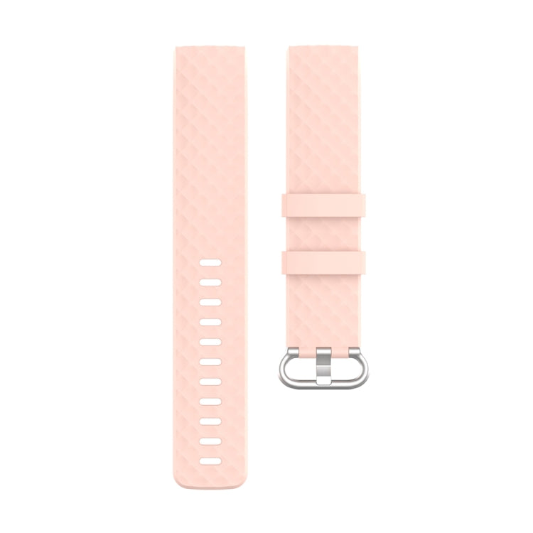 18mm Silver Color Buckle TPU Wrist Strap Watch Band for Fitbit Charge 4 / Charge 3 / Charge 3 SE, Size: S(Light Pink) - Watch Bands by buy2fix | Online Shopping UK | buy2fix