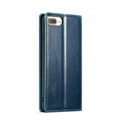 For iPhone 6 Plus/7 Plus/8 Plus CaseMe 003 Crazy Horse Texture Leather Phone Case(Blue) - More iPhone Cases by CaseMe | Online Shopping UK | buy2fix