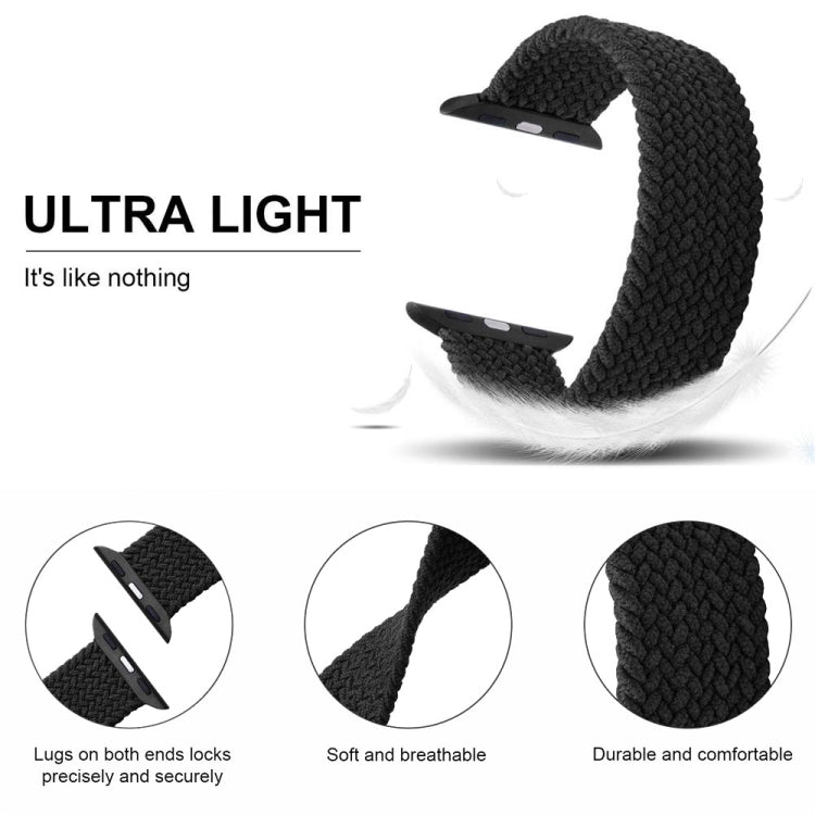 Nylon Single-turn Braided Watch Band For Apple Watch Ultra 49mm / Series 8&7 45mm / SE 2&6&SE&5&4 44mm / 3&2&1 42mm, Length:155mm(W Black White) - Watch Bands by buy2fix | Online Shopping UK | buy2fix