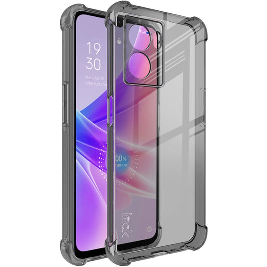 For OPPO K10 5G India/A77 5G 2022/A57 5G 2022 imak Shockproof Airbag TPU Phone Case(Transparent Black) - OPPO Cases by imak | Online Shopping UK | buy2fix
