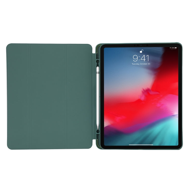 Skin Feel Pen Holder Tri-fold Tablet Leather Case For iPad Air 13 2024 / iPad Pro 12.9 2022 / 2021 / 2020 / 2018(Grey) - iPad Pro 12.9 (2022/2021) Cases by buy2fix | Online Shopping UK | buy2fix