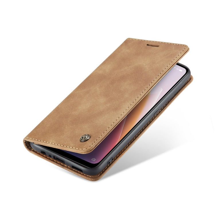 CaseMe 013 Multifunctional Horizontal Flip Leather Phone Case For OPPO Reno7 Z Global/Reno7 Lite Global/Reno8 Lite Global/F21 Pro 5G Global/Reno8 Z Global(Brown) - OPPO Cases by CaseMe | Online Shopping UK | buy2fix