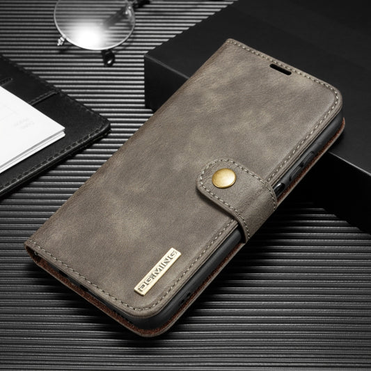 For Huawei P40 Lite DG.MING Crazy Horse Texture Flip Detachable Magnetic Leather Case with Holder & Card Slots & Wallet(Grey) - Huawei Cases by DG.MING | Online Shopping UK | buy2fix