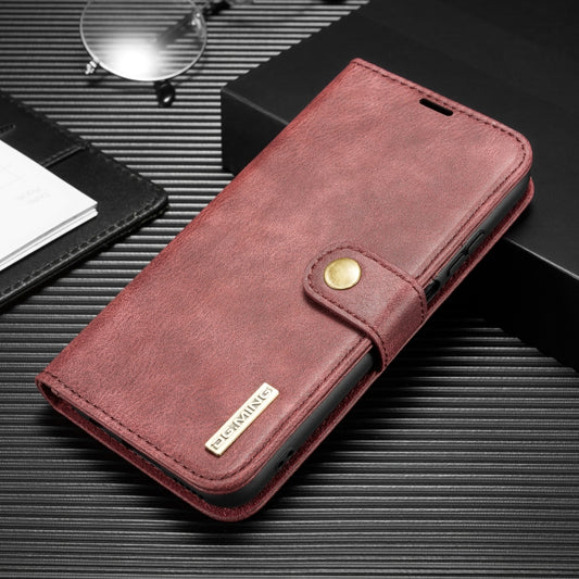 For Huawei P40 Lite DG.MING Crazy Horse Texture Flip Detachable Magnetic Leather Case with Holder & Card Slots & Wallet(Red) - Huawei Cases by DG.MING | Online Shopping UK | buy2fix