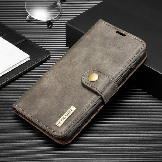 For Huawei P40 DG.MING Crazy Horse Texture Flip Detachable Magnetic Leather Case with Holder & Card Slots & Wallet(Grey) - Huawei Cases by DG.MING | Online Shopping UK | buy2fix