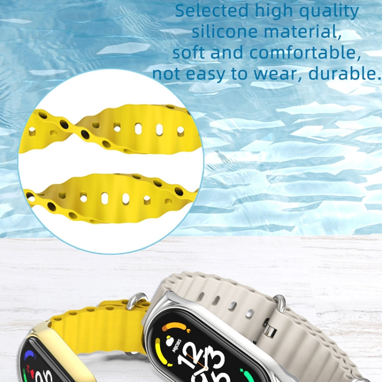 For Xiaomi Mi Band 6 / 5 / 4 / 3 MIJOBS CS Marine Silicone Breathable Watch Band(Yellow Silver) - Watch Bands by MIJOBS | Online Shopping UK | buy2fix