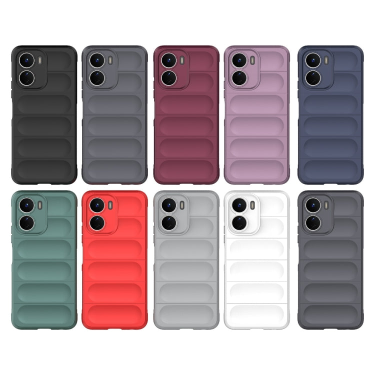 For vivo Y16 4G Global Magic Shield TPU + Flannel Phone Case(Dark Grey) - vivo Cases by buy2fix | Online Shopping UK | buy2fix