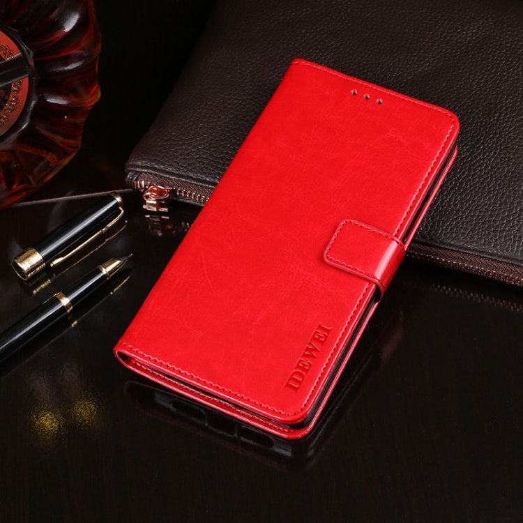 For Blackview A60 Pro idewei Crazy Horse Texture Horizontal Flip Leather Case with Holder & Card Slots & Wallet(Red) - More Brand by idewei | Online Shopping UK | buy2fix