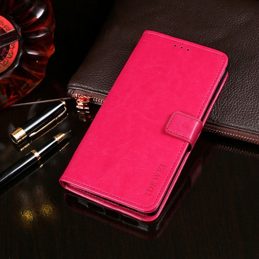 For Blackview R7 idewei Crazy Horse Texture Horizontal Flip Leather Case with Holder & Card Slots & Wallet(Rose Red) - More Brand by idewei | Online Shopping UK | buy2fix