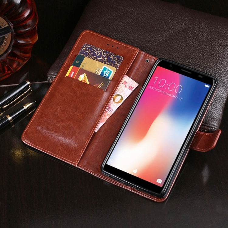 For Doogee X55 idewei  Crazy Horse Texture Horizontal Flip Leather Case with Holder & Card Slots & Wallet(Dark Blue) - More Brand by idewei | Online Shopping UK | buy2fix