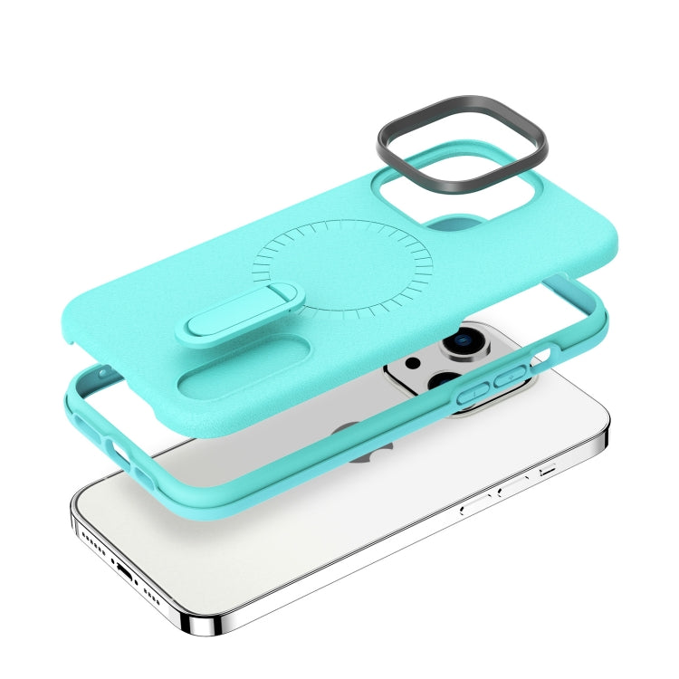 For iPhone 14 Plus Terminator MagSafe Magnetic Holder Phone Case(Mint Green) - iPhone 14 Plus Cases by buy2fix | Online Shopping UK | buy2fix