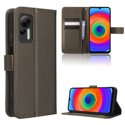 For Ulefone Note 14 Diamond Texture Leather Phone Case(Brown) - Ulefone Cases by buy2fix | Online Shopping UK | buy2fix