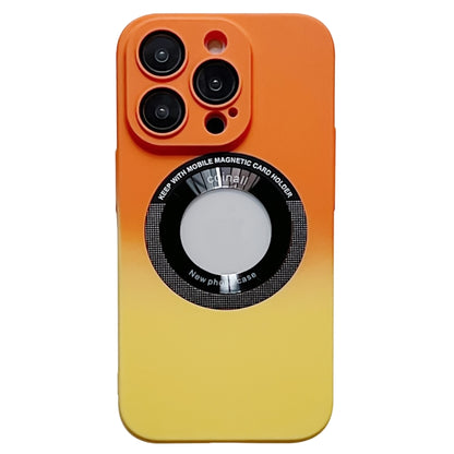 For iPhone 12 Pro Gradient Skin Feel MagSafe Magnetic Phone Case(Orange + Yellow) - iPhone 12 / 12 Pro Cases by buy2fix | Online Shopping UK | buy2fix