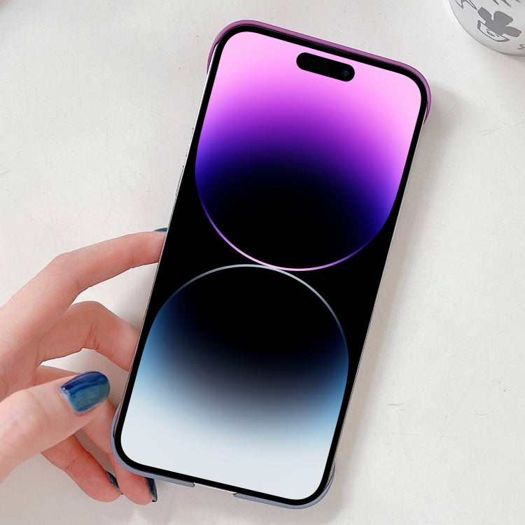 For iPhone 14 Plus Frameless Skin Feel Gradient Phone Case(Light Purple + Light Blue) - iPhone 14 Plus Cases by buy2fix | Online Shopping UK | buy2fix