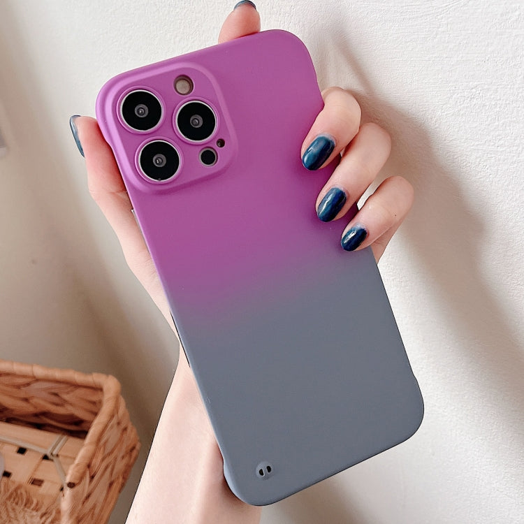 For iPhone 11 Pro Max Frameless Skin Feel Gradient Phone Case(Dark Purple + Grey) - iPhone 11 Pro Max Cases by buy2fix | Online Shopping UK | buy2fix