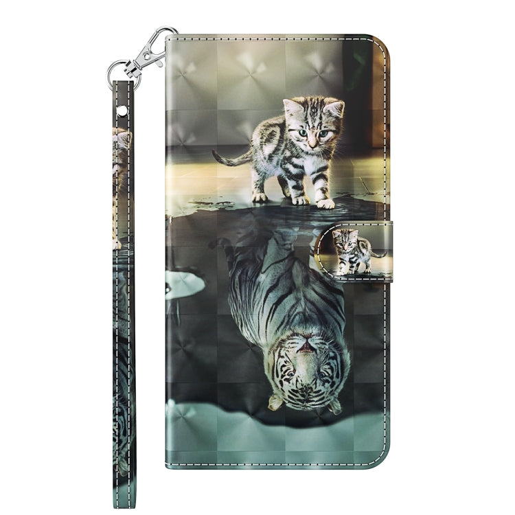 For OnePlus 11 3D Painting Pattern TPU + PU Leather Phone Case(Cat Tiger) - OnePlus Cases by buy2fix | Online Shopping UK | buy2fix