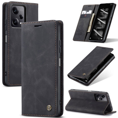 For Xiaomi Redmi Note 12 Pro 5G / Poco X5 Pro CaseMe 013 Multifunctional Horizontal Flip Leather Phone Case(Black) - Xiaomi Cases by CaseMe | Online Shopping UK | buy2fix