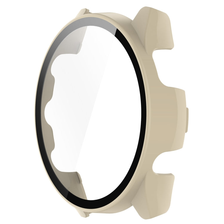 For Garmin Forerunner 265 PC + Tempered Glass Film Integrated Watch Protective Case(Ivory White) - Watch Cases by buy2fix | Online Shopping UK | buy2fix