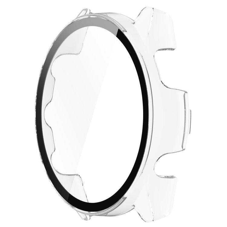For Garmin Forerunner 265S PC + Tempered Glass Film Integrated Watch Protective Case(Transparent White) - Watch Cases by buy2fix | Online Shopping UK | buy2fix