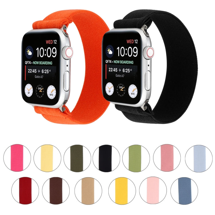 Elastic Nylon Braid Watch Band For Apple Watch Ultra 49mm&Watch Ultra 2 49mm / Series 9&8&7 45mm / SE 3&SE 2&6&SE&5&4 44mm / 3&2&1 42mm(Orange) - Watch Bands by buy2fix | Online Shopping UK | buy2fix