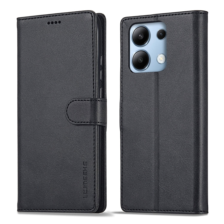 For Xiaomi Redmi Note 13 Pro 4G LC.IMEEKE Calf Texture Leather Phone Case(Black) - Note 13 Pro Cases by LC.IMEEKE | Online Shopping UK | buy2fix