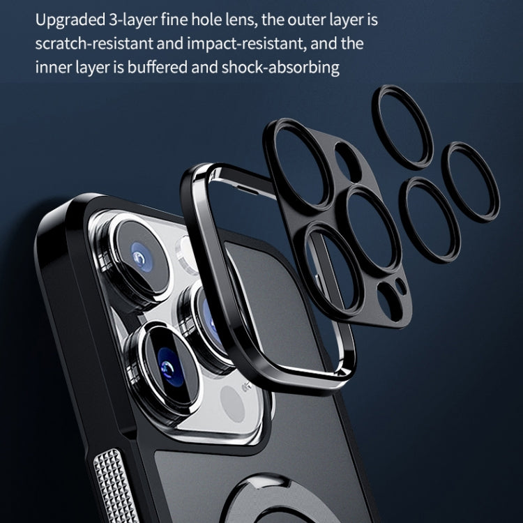 For iPhone 13 Pro Max MagSafe Magnetic Metal Holder Phone Case(Black) - iPhone 13 Pro Max Cases by buy2fix | Online Shopping UK | buy2fix