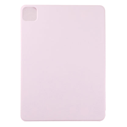 For iPad Air 13 2024 / Pro 12.9 2020 Non-buckle Double-sided Magnetic Flip Leather Tablet Case With Holder & Sleep / Wake-up Function(Pink) - iPad Pro 12.9 (2020) Cases by buy2fix | Online Shopping UK | buy2fix