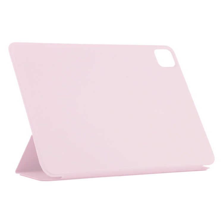 For iPad Air 13 2024 / Pro 12.9 2020 Non-buckle Double-sided Magnetic Flip Leather Tablet Case With Holder & Sleep / Wake-up Function(Pink) - iPad Pro 12.9 (2020) Cases by buy2fix | Online Shopping UK | buy2fix