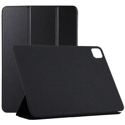 For iPad Air 13 2024 / Pro 12.9 2020 Non-buckle Double-sided Magnetic Flip Leather Tablet Case With Holder & Sleep / Wake-up Function(Black) - iPad Pro 12.9 (2020) Cases by buy2fix | Online Shopping UK | buy2fix