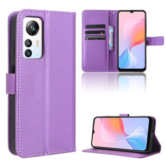 For Blackview A85 Diamond Texture Leather Phone Case(Purple) - More Brand by buy2fix | Online Shopping UK | buy2fix