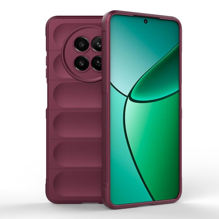 For Realme 12 5G Global Magic Shield TPU + Flannel Phone Case(Wine Red) - Realme Cases by buy2fix | Online Shopping UK | buy2fix