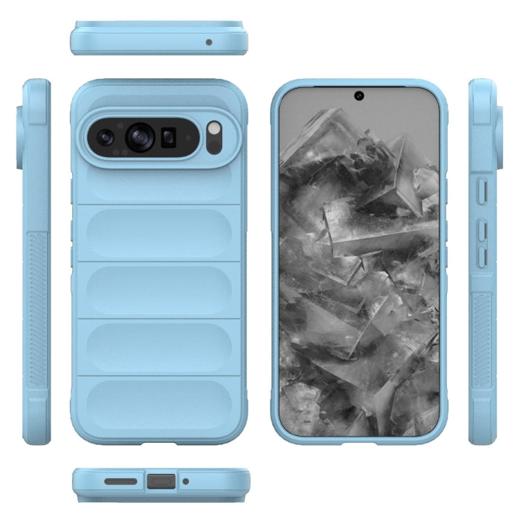 For Google Pixel 9 Pro XL 5G Magic Shield TPU + Flannel Phone Case(Light Blue) - Google Cases by buy2fix | Online Shopping UK | buy2fix