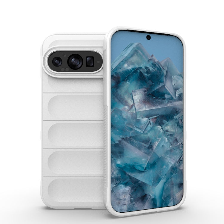 For Google Pixel 9 5G Global Magic Shield TPU + Flannel Phone Case(White) - Google Cases by buy2fix | Online Shopping UK | buy2fix