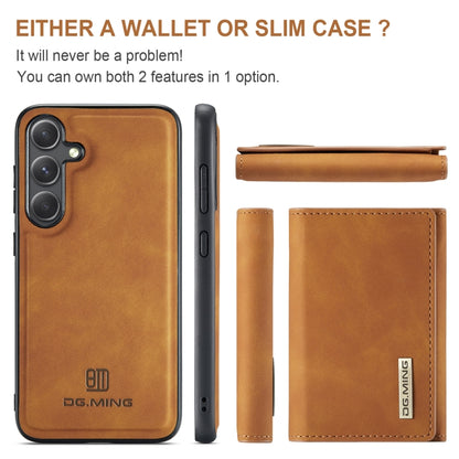 For Samsung Galaxy S24 5G DG.MING M1 Series 3-Fold Multi Card Wallet + Magnetic Phone Case(Brown) - Galaxy S24 5G Cases by DG.MING | Online Shopping UK | buy2fix