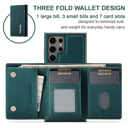 For Samsung Galaxy S24 Ultra 5G DG.MING M1 Series 3-Fold Multi Card Wallet + Magnetic Phone Case(Green) - Galaxy S24 Ultra 5G Cases by DG.MING | Online Shopping UK | buy2fix