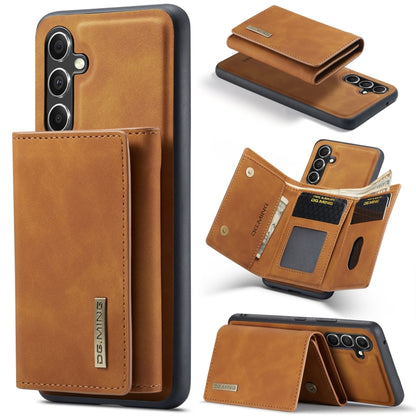 For Samsung Galaxy A35 5G DG.MING M1 Series 3-Fold Multi Card Wallet + Magnetic Phone Case(Brown) - Galaxy Phone Cases by DG.MING | Online Shopping UK | buy2fix