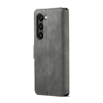 For Samsung Galaxy S23 5G DG.MING Retro Oil Edge Flip Leather Phone Case(Grey) - Galaxy S23 5G Cases by DG.MING | Online Shopping UK | buy2fix