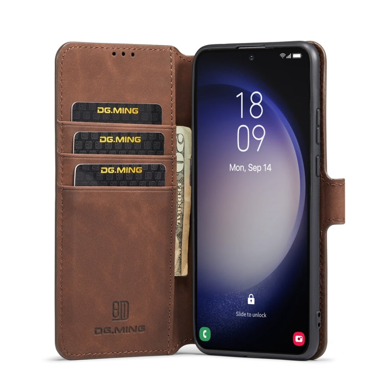 For Samsung Galaxy S23+ 5G DG.MING Retro Oil Edge Flip Leather Phone Case(Coffee) - Galaxy S23+ 5G Cases by DG.MING | Online Shopping UK | buy2fix