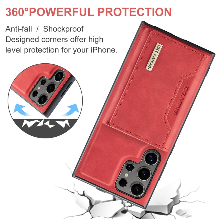 For Samsung Galaxy S24 Ultra 5G DG.MING M2 Series 3-Fold Multi Card Bag + Magnetic Phone Case(Red) - Galaxy S24 Ultra 5G Cases by DG.MING | Online Shopping UK | buy2fix