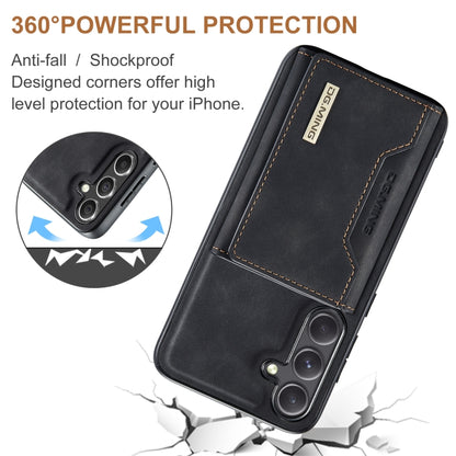 For Samsung Galaxy S24+ 5G DG.MING M2 Series 3-Fold Multi Card Bag + Magnetic Phone Case(Black) - Galaxy S24+ 5G Cases by DG.MING | Online Shopping UK | buy2fix
