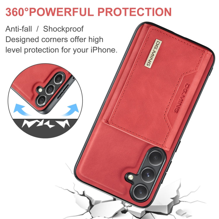 For Samsung Galaxy S24+ 5G DG.MING M2 Series 3-Fold Multi Card Bag + Magnetic Phone Case(Red) - Galaxy S24+ 5G Cases by DG.MING | Online Shopping UK | buy2fix